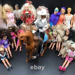 100 + item Vintage Barbie Lot 20 Barbie Dolls + multiples clothes accessories