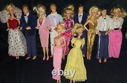11 Vintage Lot of BARBIE/KEN dolls & clothes 80's outfits DAY/NIGHT HEART ANGEL