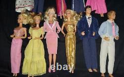 11 Vintage Lot of BARBIE/KEN dolls & clothes 80's outfits DAY/NIGHT HEART ANGEL