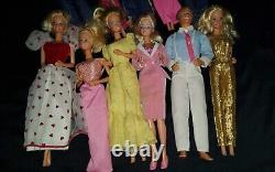 11 Vintage Lot of BARBIE/KEN dolls & clothes 80's outfits DAY/NIGHT HEART ANGEL