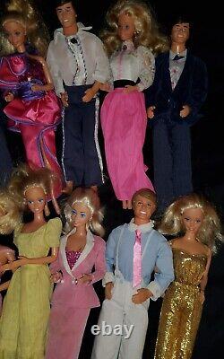 11 Vintage Lot of BARBIE/KEN dolls & clothes 80's outfits DAY/NIGHT HEART ANGEL