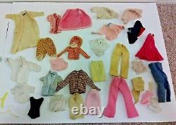 12 Mattel Barbies from the 1960s 1970s 1980s and Bulk Clothing Collection