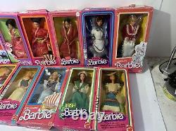 15 Barbies Dolls of the World Lot, Irish, Mexican, Japanese, Eskimo Etc 70-80s