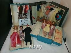 1960's BARBIE SKIPPER KEN FRANCIE MIDGE, 3 CASES, LOTS OF CLOTHES & ACCESSORIES