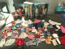 1960's Huge Vintage Barbie Dolls Lot Clothes Accessories 1960's Free Shipping