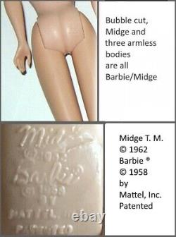 1960s BARBIE Doll PARTS LOT Vintage Midge Allan Ken Bubble #4 Solid Body Project