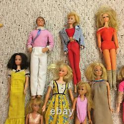 1960s Lot 14 Vintage Barbie Dolls, Ken&Skippers Twist&Turns +Clothes Estate Find