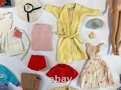1960s VINTAGE BARBIE LOT w Bubble Cut Midge Doll, Coats, Dresses, Accessories