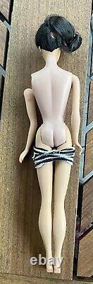 1961 #5 Barbie Doll MCMLVIII Brunette Pony Tail Head Zebra Black White Suit