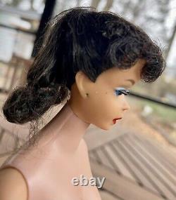 1961 #5 Barbie Doll MCMLVIII Brunette Pony Tail Head Zebra Black White Suit