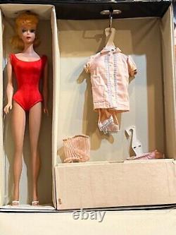 1962 mint Blonde Ponytail Barbie doll (appraised At $600) + 1962 Barbie Case
