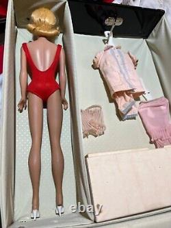 1962 mint Blonde Ponytail Barbie doll (appraised At $600) + 1962 Barbie Case