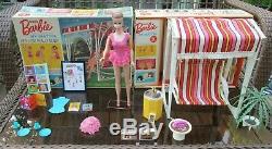 1964MISS BARBIEBOXMINT DOLL+SETSWINGWIGSSTANDOSSBACKDROP1st BEND LEGS