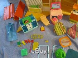 1978 Barbie Dream House Vintage Mattel Furniture Lot Set A Frame Accessories