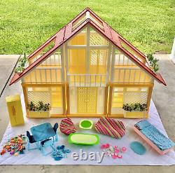 1978 Yellow Barbie Dream House A Frame Furniture & Accessories Mattel 1970s Vtg