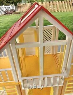 1978 Yellow Barbie Dream House A Frame Furniture & Accessories Mattel 1970s Vtg