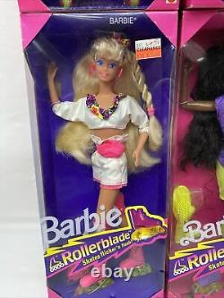 1991 Lot 4 Barbie, Ken, Teresa, Christie Rollerblade Flicker'n Flash NRFB C1