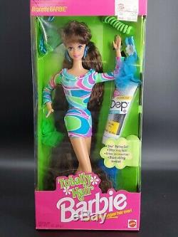 1991 Mattel Totally Hair Brunette Barbie Doll NRFB 1117 With Dep