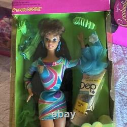 1991 Rare HTF VTG Totally Hair Brunette Barbie NRFB NIB