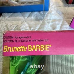 1991 Rare HTF VTG Totally Hair Brunette Barbie NRFB NIB