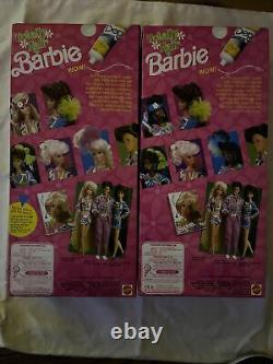 1991 Totally Hair Barbie #1112 & African American Black Barbie 5948 NRFB 2 Dolls