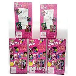 1991 Totally Hair Barbie COMPLETE SET Ken Courtney Skipper Brunette Blonde NRFB