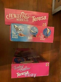 1995-1996 3Doll Lot- Twirling Ballerina Jewel Hair Mermaid Whale Barbie Doll Lot