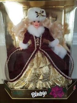 1996 Christmas Holiday Barbie Special Edition NRFB Lot Doll & Ornaments