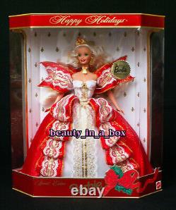 1997 Happy Holidays Barbie Doll Rare Blond 2004 Burgundy Red Collector Lot 2 VG