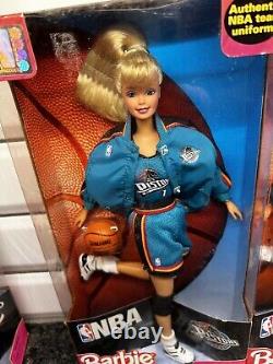 1998 7 Barbie dolls NBA lot Bulls Jazz Knicks Pistons Sonics Hawks basketball