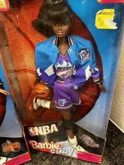 1998 7 Barbie dolls NBA lot Bulls Jazz Knicks Pistons Sonics Hawks basketball