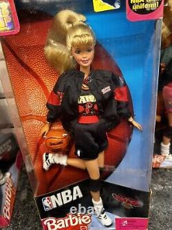 1998 7 Barbie dolls NBA lot Bulls Jazz Knicks Pistons Sonics Hawks basketball