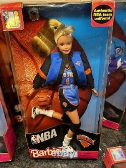 1998 7 Barbie dolls NBA lot Bulls Jazz Knicks Pistons Sonics Hawks basketball