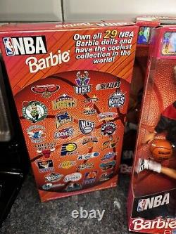 1998 7 Barbie dolls NBA lot Bulls Jazz Knicks Pistons Sonics Hawks basketball