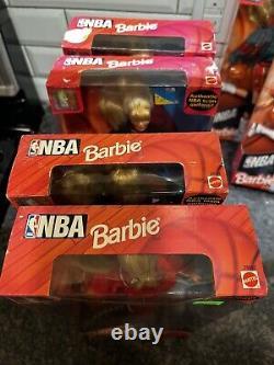 1998 7 Barbie dolls NBA lot Bulls Jazz Knicks Pistons Sonics Hawks basketball