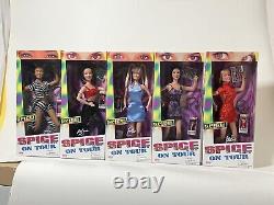 1998 Complete Set Spice Girls On Tour Dolls Elastic bands Intact NIB