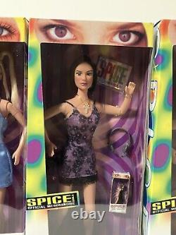 1998 Complete Set Spice Girls On Tour Dolls Elastic bands Intact NIB