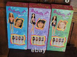1998 Complete set of six Butterfly Art Barbie Dolls mint