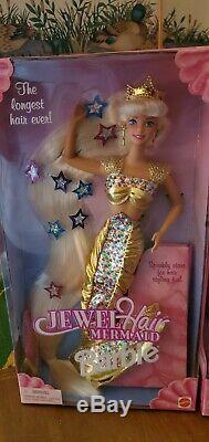 2 New In Box Matel Jewel Hair Mermaid Barbie And Midge
