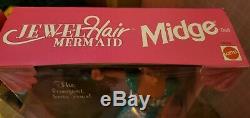 2 New In Box Matel Jewel Hair Mermaid Barbie And Midge