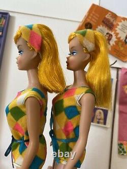 2 Vtg Barbie Color Magic Lot VHTF Stunning! All Original! Case Clothes Stand