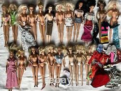 (21) 1970s-1990s Vintage 11 Barbie Doll Lot Blonde/Brunette + Assorted Outfits