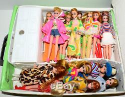 22 Vintage Topper Dawn/Clone Doll Clothes Purses Shoes. Barbie Doll Case Lot #1