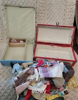 3 Barbie & 1 Valentine Vintage Dolls Lot, with 2 Cases and Several Accessories