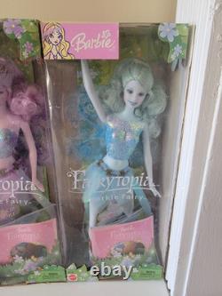 3 Barbie Fairytopia Sparkle Fairy Blue Pink Purple 2003 Collectable