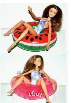 3 Barbie or LOL Doll Inflatable Floats Swimming Pool Doll Furniture