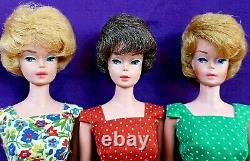 3 Vintage Barbie Bubblecut Lot Lemon Ash Blonde Fudge Brunette Gorgeous BIN