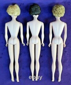 3 Vintage Barbie Bubblecut Lot Lemon Ash Blonde Fudge Brunette Gorgeous BIN