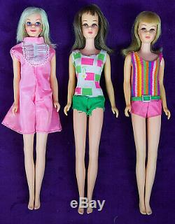 3 Vtg BL Brunette TNT Blonde Francie Casey Barbie MOD Lot Org. S/S NICE BIN