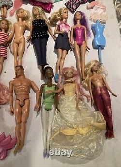 30 Barbie, Disney Princess and Similar Size Dolls Bulk Lot With Accessories/Pets